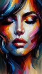 Fototapeta premium Portrait oil painting of a woman