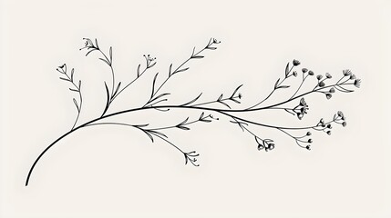 Floral branch and minimalist flowers for logo design