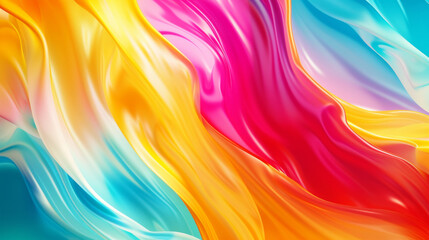 Obraz premium Vibrant abstract colorful flowing waves, fluid art