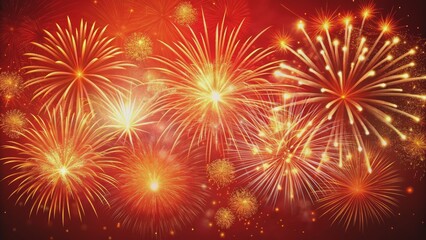 Naklejka premium Golden Fireworks Celebration, celebration, festive, holiday, new year