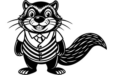 Funny Beaver with White Background Vector Illustration, Cartoons, Clipart, and Line Art Design, Funny beaver vector illustration, cartoons, clipart, and line art design with a white background.