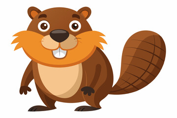 Funny Beaver with White Background Vector Illustration, Cartoons, Clipart, and Line Art Design, Funny beaver vector illustration, cartoons, clipart, and line art design with a white background.