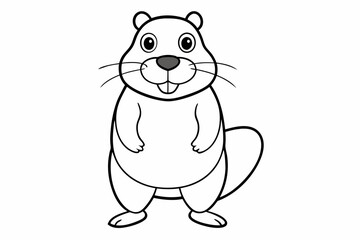 Funny Beaver with White Background Vector Illustration, Cartoons, Clipart, and Line Art Design, Funny beaver vector illustration, cartoons, clipart, and line art design with a white background.