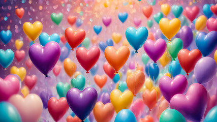 background from multi-colored balloons. holiday concept