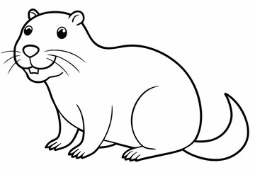 Funny Beaver with White Background Vector Illustration, Cartoons, Clipart, and Line Art Design, Funny beaver vector illustration, cartoons, clipart, and line art design with a white background.