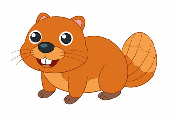 Funny Beaver with White Background Vector Illustration, Cartoons, Clipart, and Line Art Design, Funny beaver vector illustration, cartoons, clipart, and line art design with a white background.