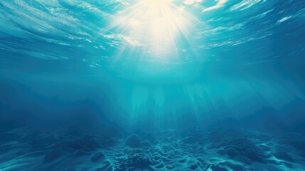 Obraz premium Sea underwater view with sun light