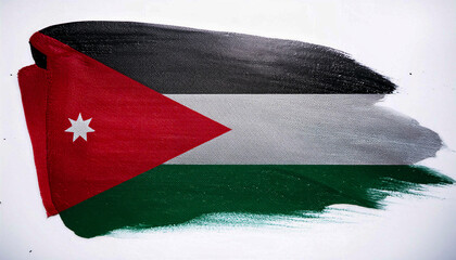 Paint stain in the colours of the Jordanian flag