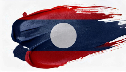Paint stain in the colours of the Lao flag