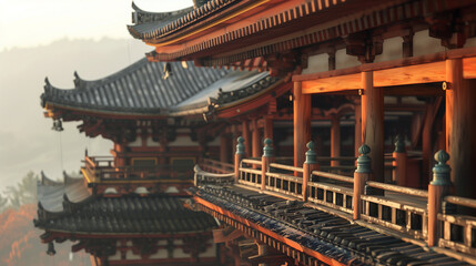 Fototapeta premium Architectural Detail of Kiyomizu-dera Temple