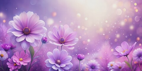 Fototapeta premium Purple Flower Bokeh Background, Digital Art, Floral Design, Springtime, Bokeh Effect