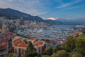 Elevated view of the Port Hercule - Monaco