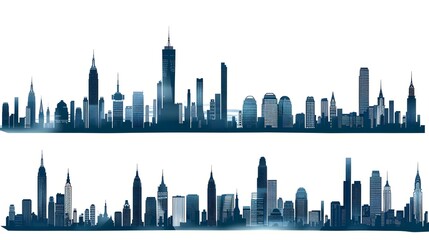 City silhouette vector set