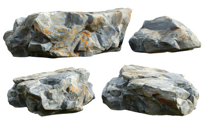 Hard rock stone shape transparent background 3d rendering png file