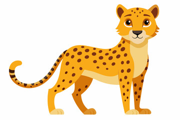 Funny Cheetah Vector Illustration, Cartoon Clipart, and Line Art Design on White Background, Funny cheetah vector illustration, cartoon clipart, and line art design on white background. © raseldesigner93