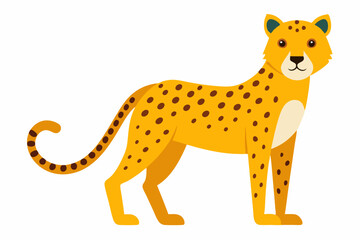 Funny Cheetah Vector Illustration, Cartoon Clipart, and Line Art Design on White Background, Funny cheetah vector illustration, cartoon clipart, and line art design on white background.
