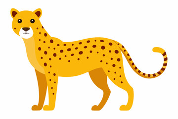 Funny Cheetah Vector Illustration, Cartoon Clipart, and Line Art Design on White Background, Funny cheetah vector illustration, cartoon clipart, and line art design on white background.