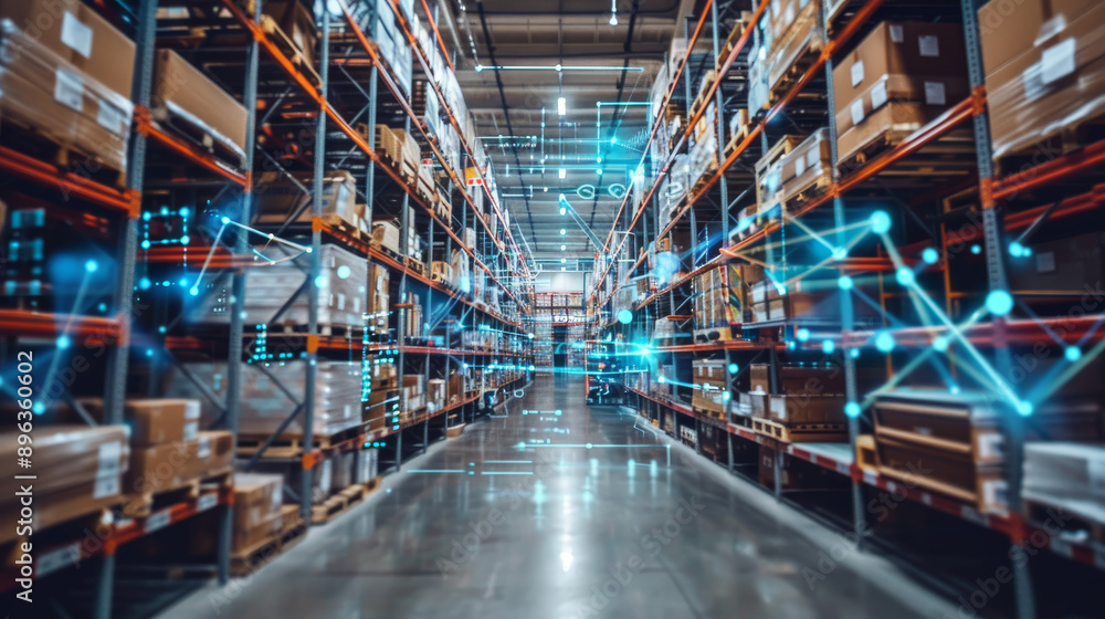 Aufkleber smart tech like ai and software streamlines warehouse operations by connecting devices to the intern