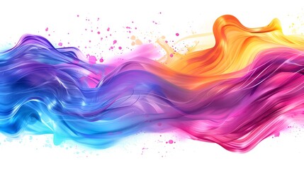 Color brush paint ribbon stroke swirl abstract splash background wave. Brush brushstroke color ribbon paint stroke flow shape wavy design paintbrush pen fluid rainbow element texture acrylic 3D line