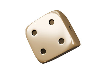 Casino gambling game. Gold luxury dice.