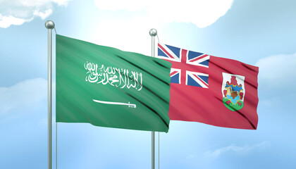 Saudi Arabia and Bermuda Flag Together A Concept of Relations