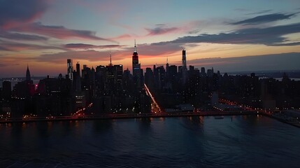 Fototapeta premium New York City skyline at sunset
