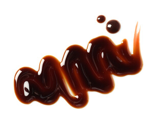 Sample of delicious balsamic vinegar isolated on white, top view