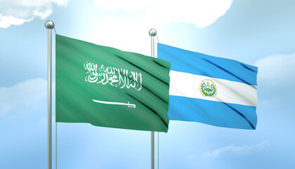 Saudi Arabia and El Salvador Flag Together A Concept of Relations