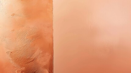 Fototapeta premium Stunning copper background with two textures forming a vertical line, metallic elements and gradients create an abstract pattern, ideal for design projects
