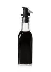 Balsamic vinegar in bottle isolated on white