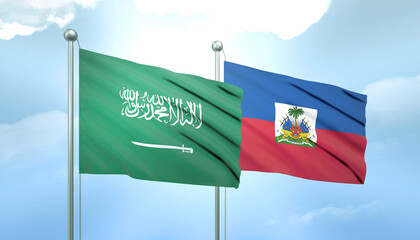 Saudi Arabia and Haiti Flag Together A Concept of Relations