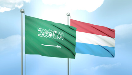 Saudi Arabia and Luxembourg Flag Together A Concept of Relations