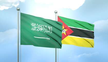 Saudi Arabia and Mozambique Flag Together A Concept of Relations
