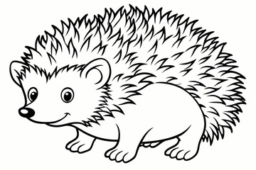 Funny Hedgehog Vector Illustration Cartoons, Clipart, Line Art White Background, Funny hedgehog vector illustration with white background Perfect for cartoons, clipart, and line art.
