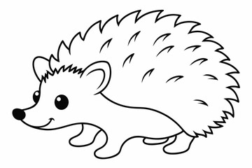 Funny Hedgehog Vector Illustration Cartoons, Clipart, Line Art White Background, Funny hedgehog vector illustration with white background Perfect for cartoons, clipart, and line art.
