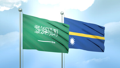 Saudi Arabia and Nauru Flag Together A Concept of Relations