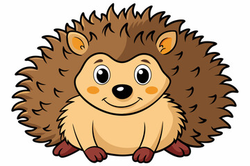 Fototapeta premium Funny Hedgehog Vector Illustration Cartoons, Clipart, Line Art White Background, Funny hedgehog vector illustration with white background Perfect for cartoons, clipart, and line art. 