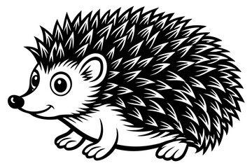 Funny Hedgehog Vector Illustration Cartoons, Clipart, Line Art White Background, Funny hedgehog vector illustration with white background Perfect for cartoons, clipart, and line art.
