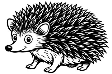 Funny Hedgehog Vector Illustration Cartoons, Clipart, Line Art White Background, Funny hedgehog vector illustration with white background Perfect for cartoons, clipart, and line art.
