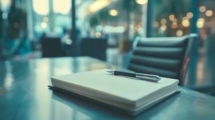 Meeting Prep: Notepad and Pen Awaiting Your Next Business Discussion