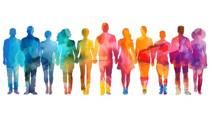 Diverse group of people united in team concept