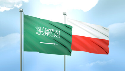 Saudi Arabia and Poland Flag Together A Concept of Relations