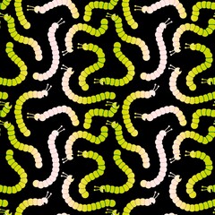 Cartoon summer print seamless caterpillars pattern for wrapping paper