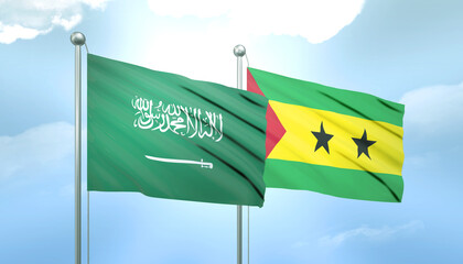 Saudi Arabia and Sao Tome Flag Together A Concept of Relations