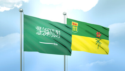 Saudi Arabia and Saskatchewan Flag Together A Concept of Relations