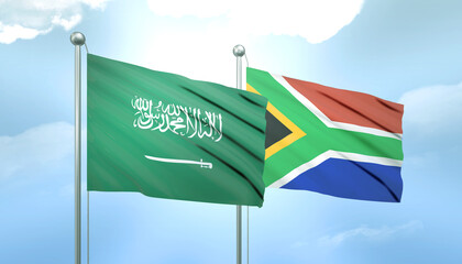 Saudi Arabia and South Africa Flag Together A Concept of Relations