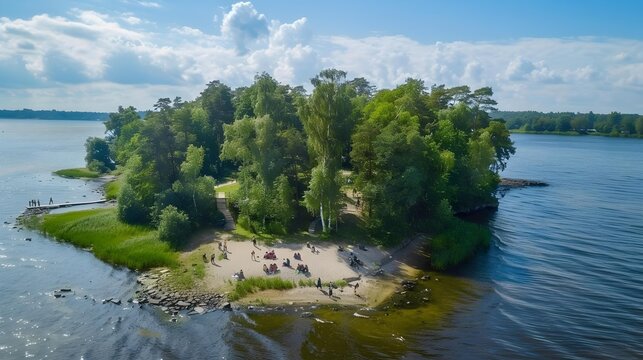 Tourists exploring Monrepos Park in Vyborg