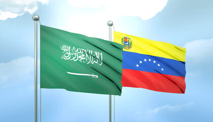 Saudi Arabia and Venezuela Flag Together A Concept of Relations
