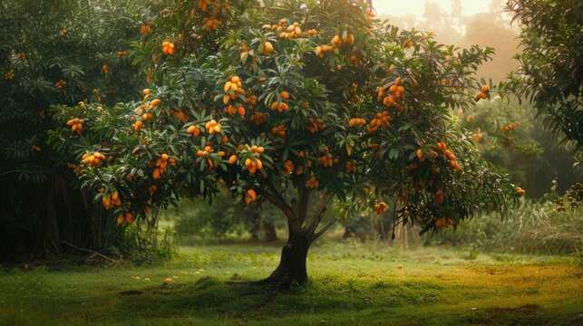 A fruitful mango tree
