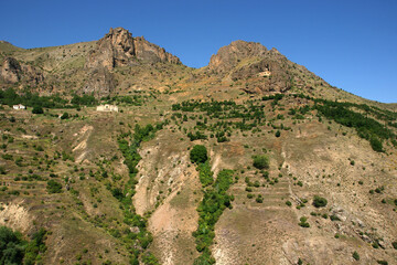 Suleymaniye Town, located in Gumushane, Turkey, is an ancient settlement with its old church, mosque and houses.